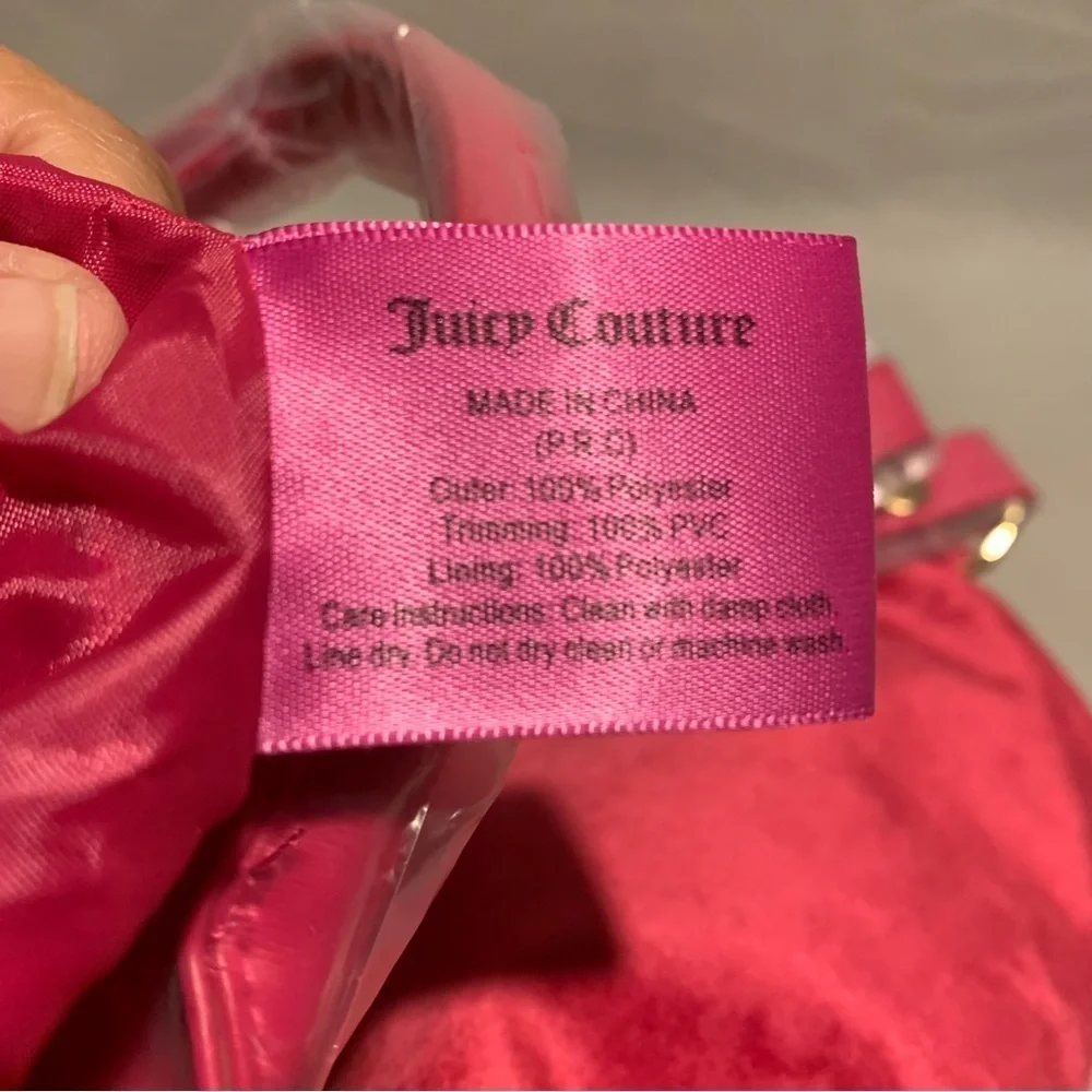 Juicy Couture Fuschia Velvet Bow Convertible Tote Bag Backpack Fairycore Y2K